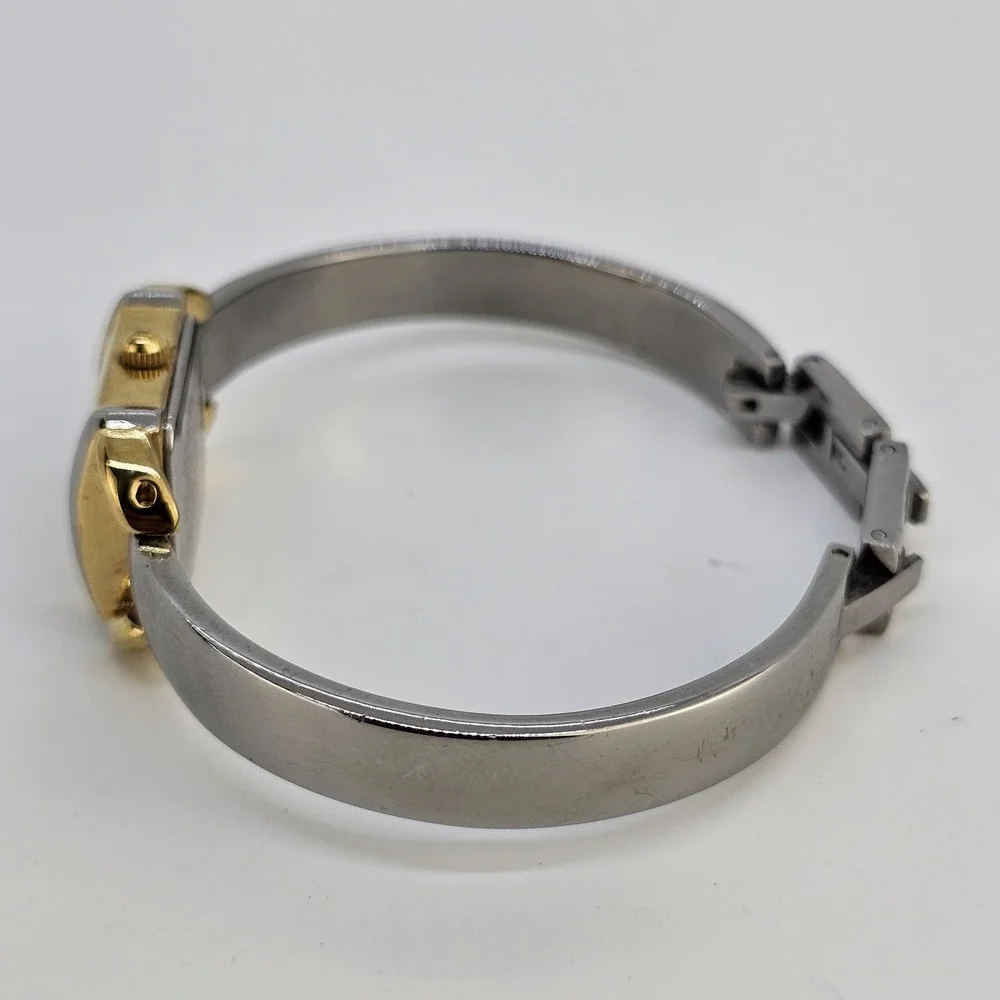 Timex Watch Analog Women 18MM White Dial Gold Gray Bracelet 6.5